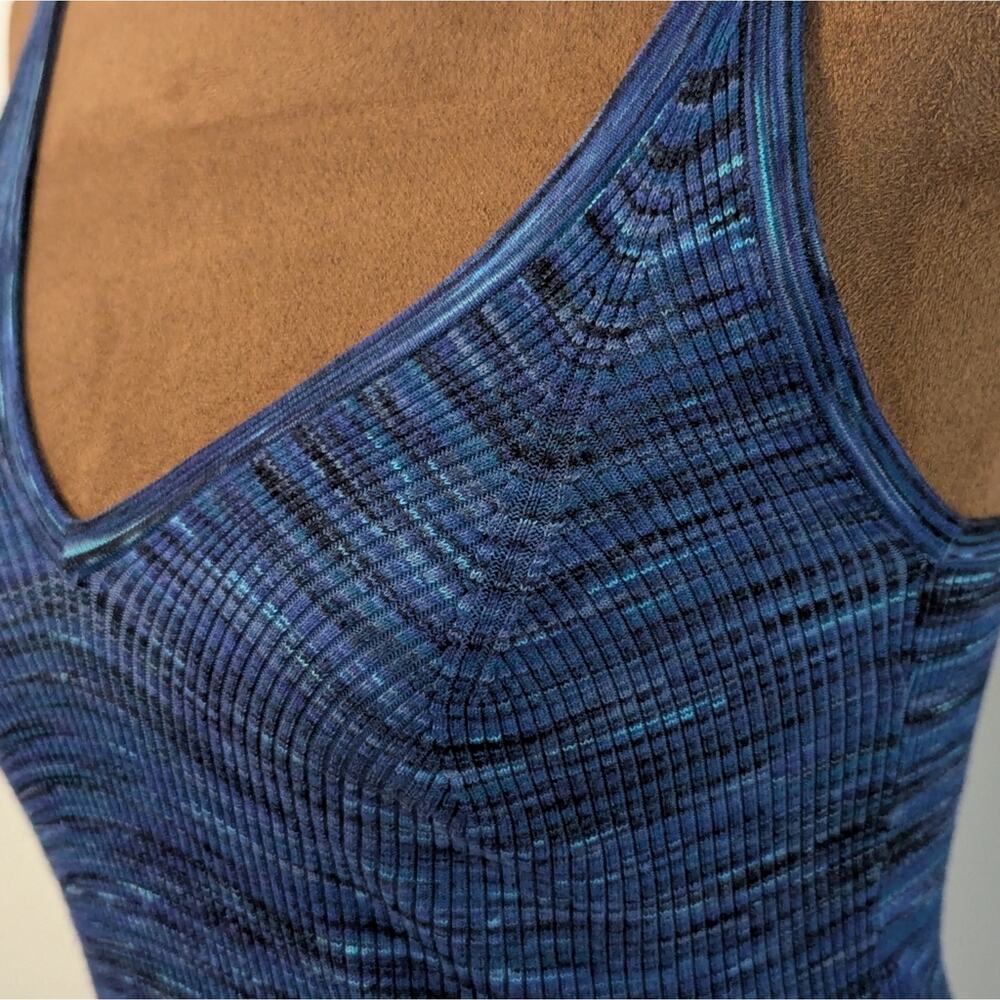 Bailey 44 Anthropologie Bodycon Ribbed Knit Space Dyed Tank Midi Dress, Blue S - Picture 5 of 6